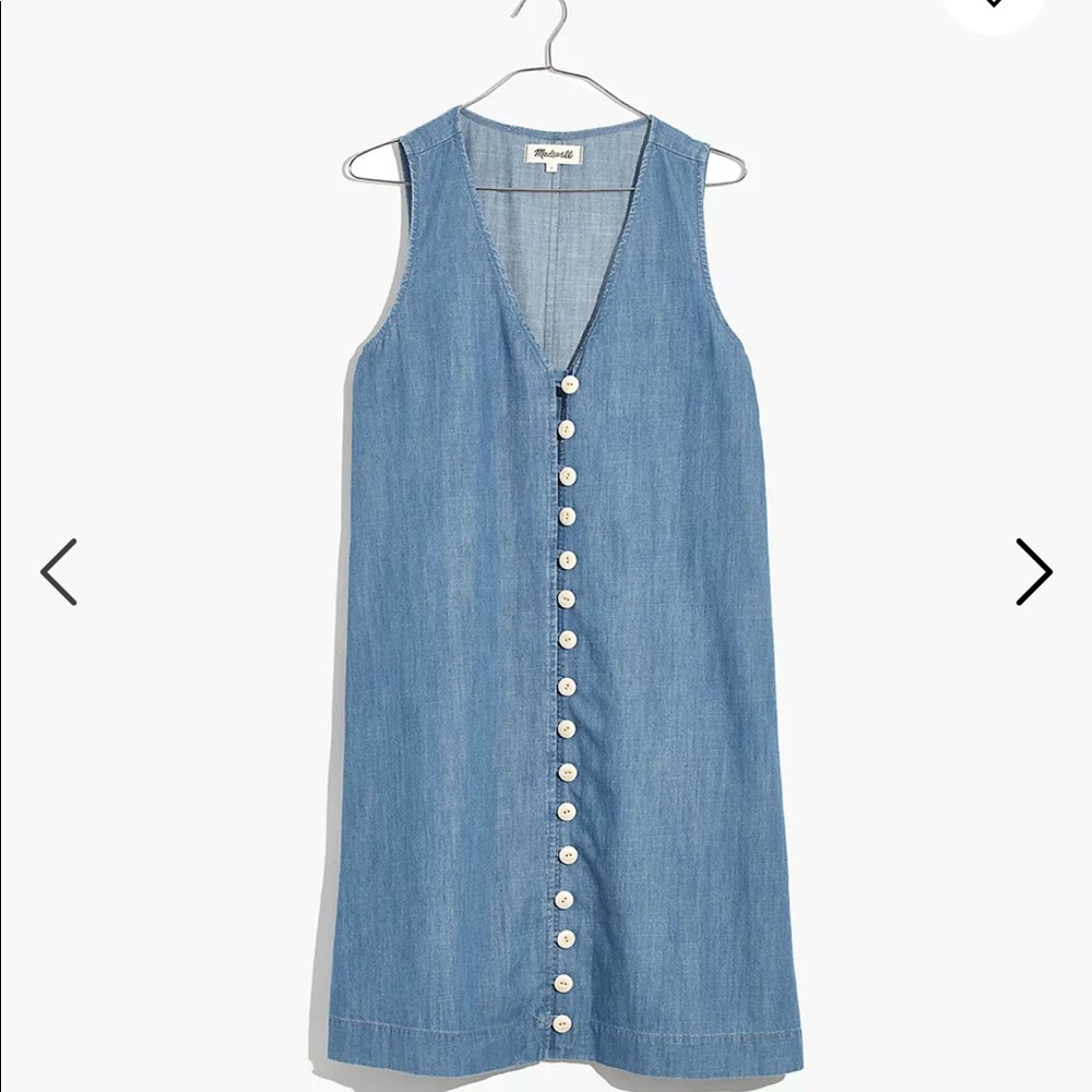Madewell Denim Button-Front Sleeveless Easy Dress